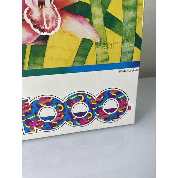 Vintage 1994 RoseArt Sealed Mary Russel Colours “Winter Orchids” 1,000 pc Puzzle - Picture 3 of 11